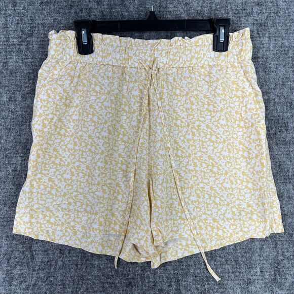 Banana Republic Shorts Womens Medium Yellow Skort Machine Wash Drawstring Floral - Picture 1 of 10
